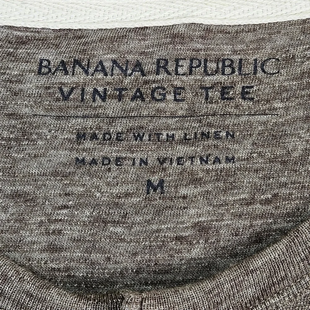 Banana Republic Vintage Tee Men's M Breathable Linen Blend‎ Gorp Normcore Henley